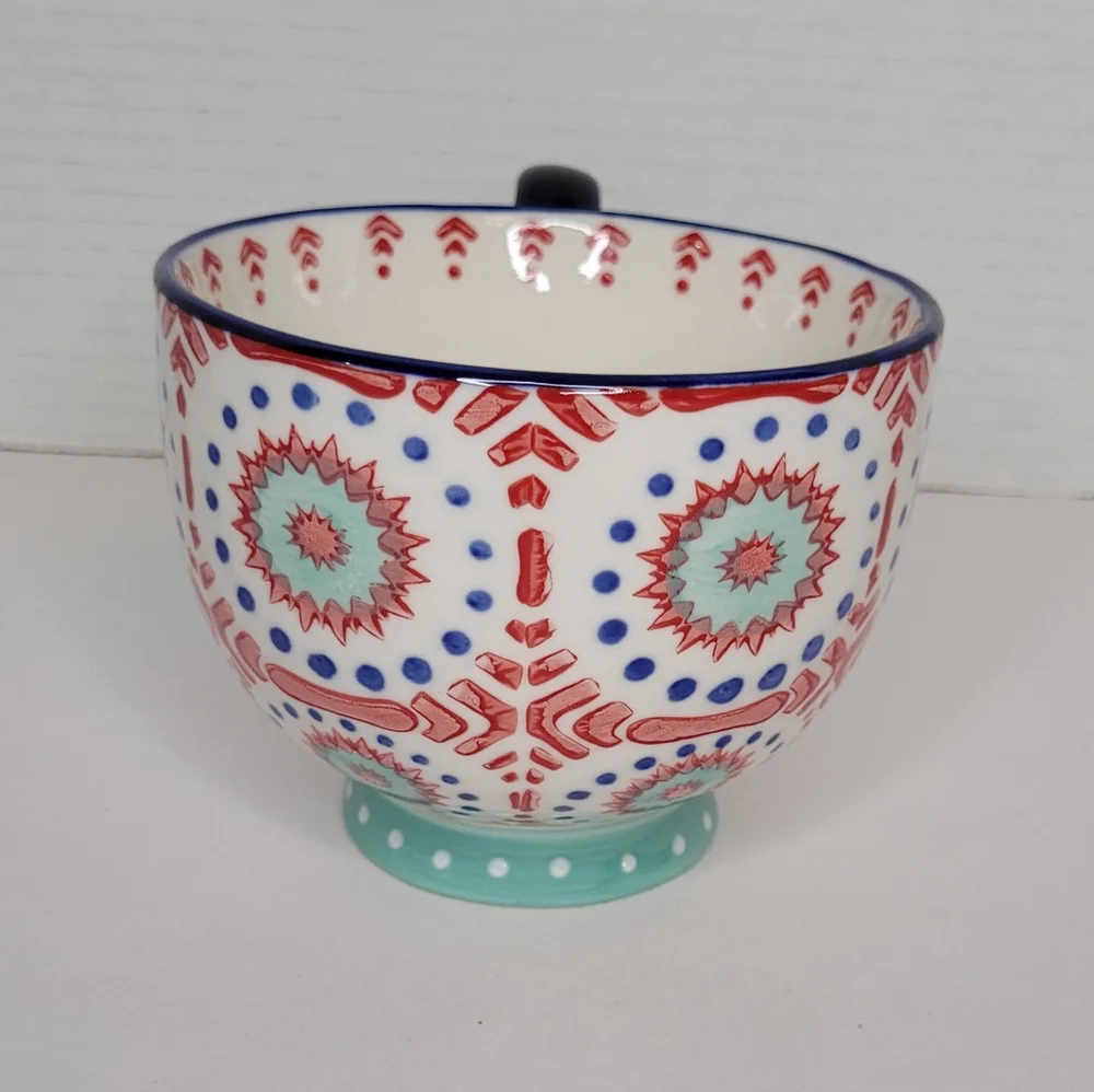 Pier 1 Multicolor Lily Patterned Cup Mug